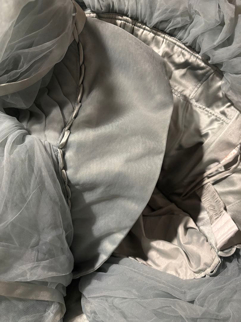 カラードレス　もふもふドレス　チュールドレス　ミント　グリーン　水色　韓国ドレス