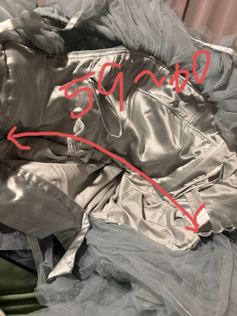 カラードレス　もふもふドレス　チュールドレス　ミント　グリーン　水色　韓国ドレス