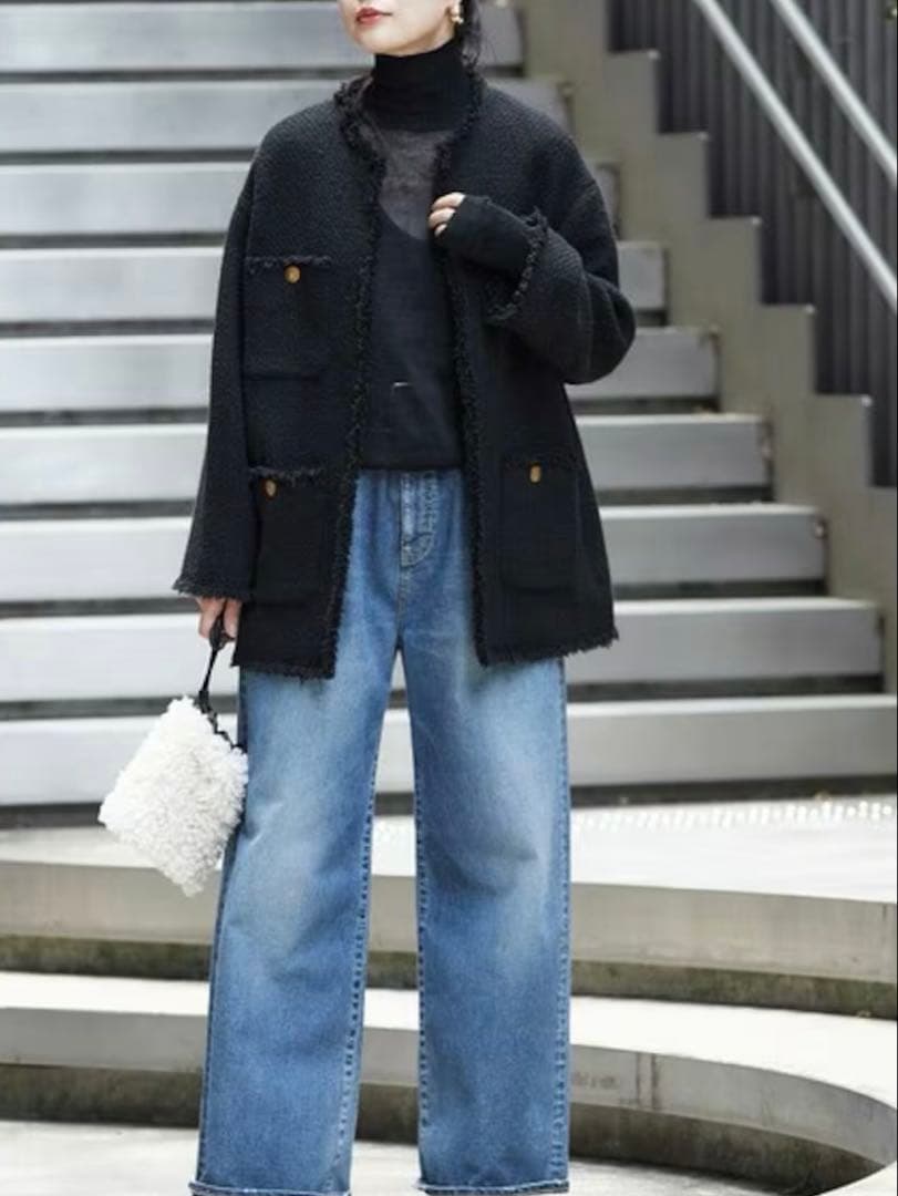 美品⭐︎ジャーナルスタンダードレサージュGIOLICAツイードジャケット ブラック