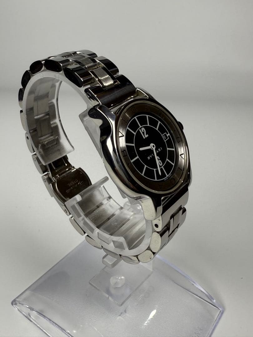 BVLGARI ソロテンポ ブラック文字盤 箱付ラウンドデイト 【極美品】