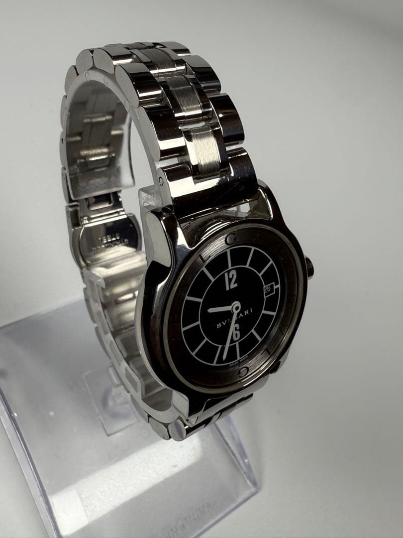 BVLGARI ソロテンポ ブラック文字盤 箱付ラウンドデイト 【極美品】