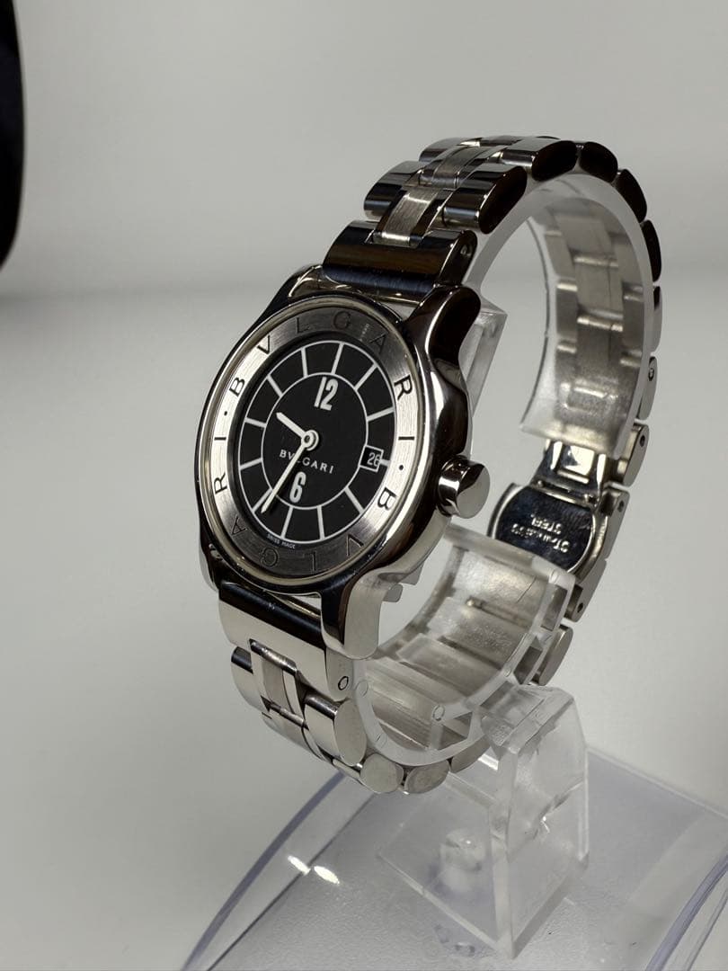 BVLGARI ソロテンポ ブラック文字盤 箱付ラウンドデイト 【極美品】