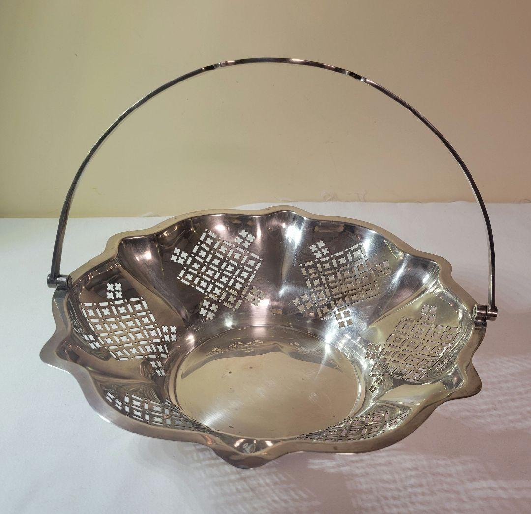 英国アンティークシルバー925バスケットCharlesBoyton&Son