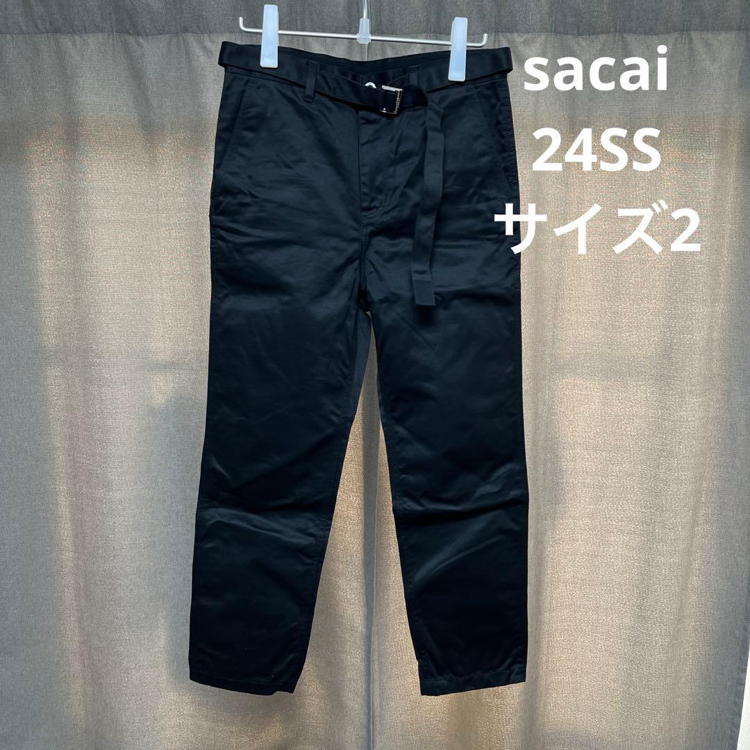 sacai 24SS ベルテッドチノ　サイズ2 ブラック