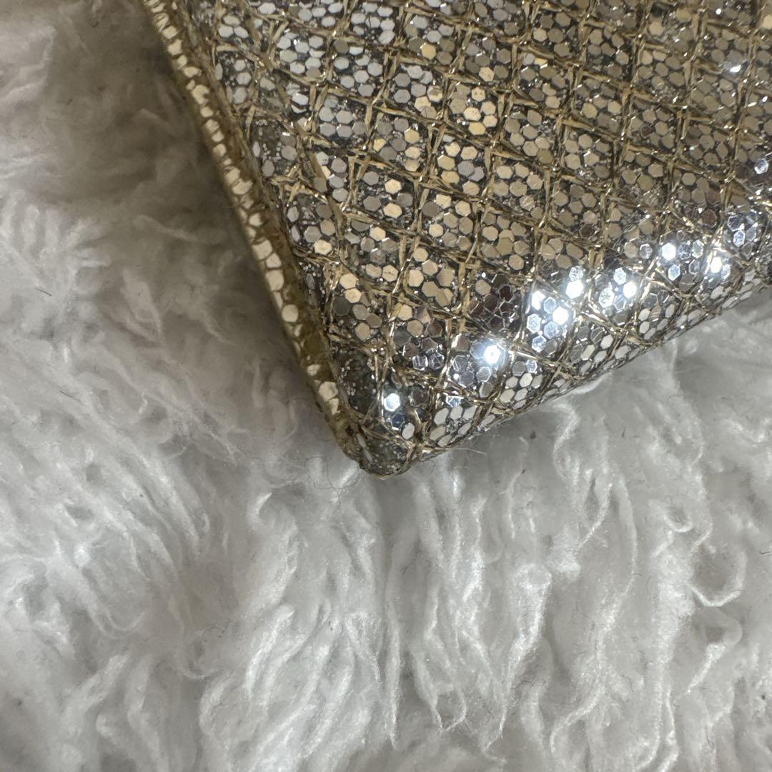 JIMMY CHOO シルバー ゴールド　パーティーバッグ　2way ラメ