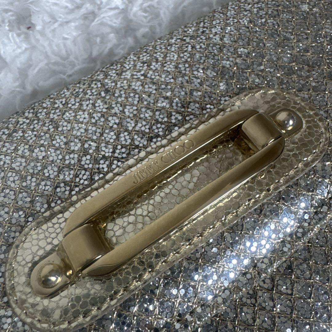 JIMMY CHOO シルバー ゴールド　パーティーバッグ　2way ラメ
