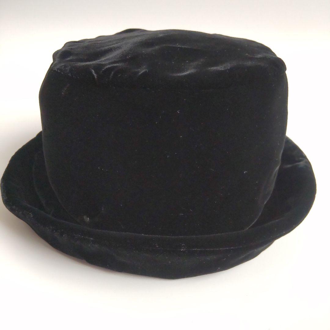 美品 23AW プラダ ゴールド 三角ロゴ ベロア バケットハット ブラック S