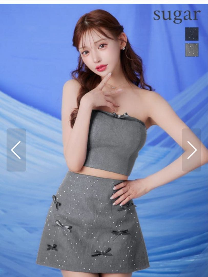 sugar グレー キャミソール ミニスカート セット OF02 Mサイズ