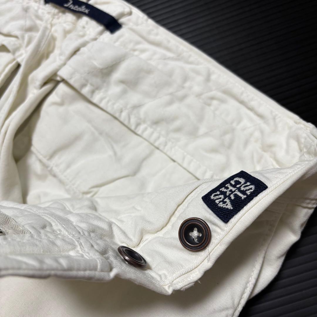 【インコテックス】オフホワイト リネン　メンズ　チノ　パンツ　ルーマニア　麻