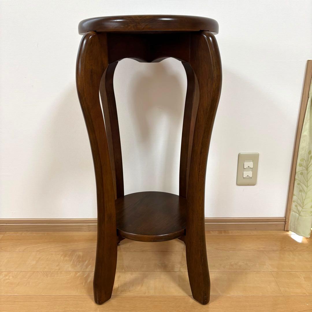 アンティーク 天然木 花台 サイドテーブル コンソールテーブル 飾り台 猫脚