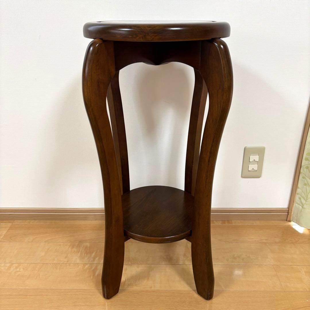 アンティーク 天然木 花台 サイドテーブル コンソールテーブル 飾り台 猫脚