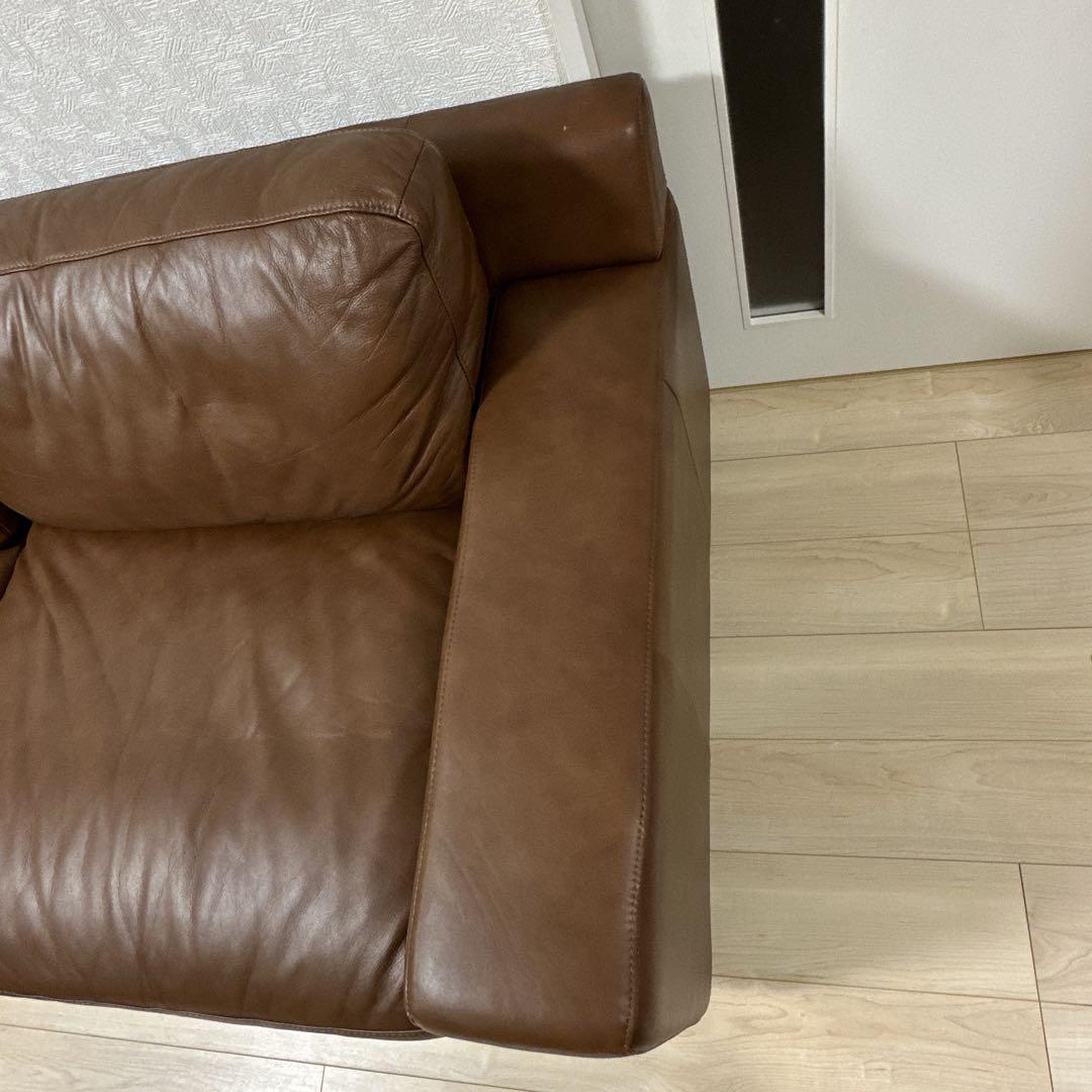 送料無料！美品　IDEE イデー セリュー 本革キャメルヴィンテージ3Pソファ