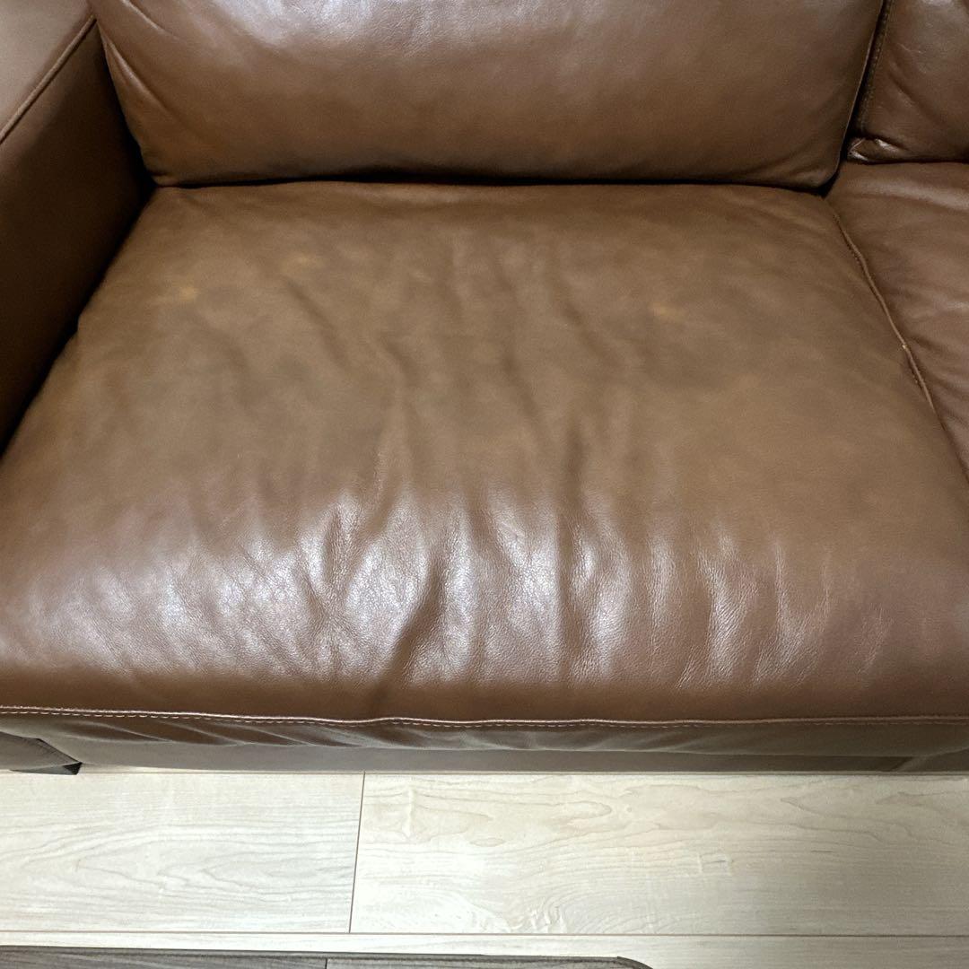 送料無料！美品　IDEE イデー セリュー 本革キャメルヴィンテージ3Pソファ