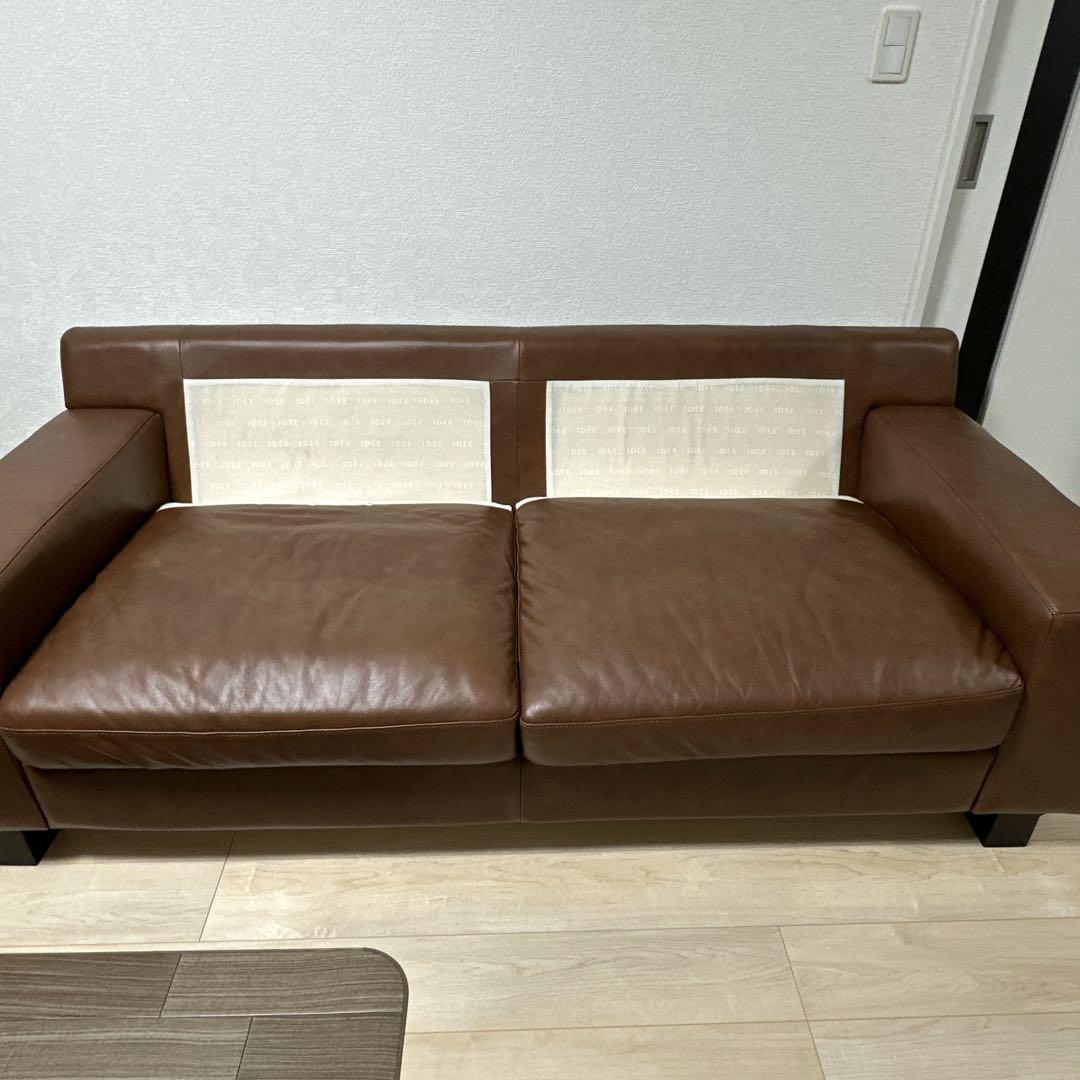 送料無料！美品　IDEE イデー セリュー 本革キャメルヴィンテージ3Pソファ