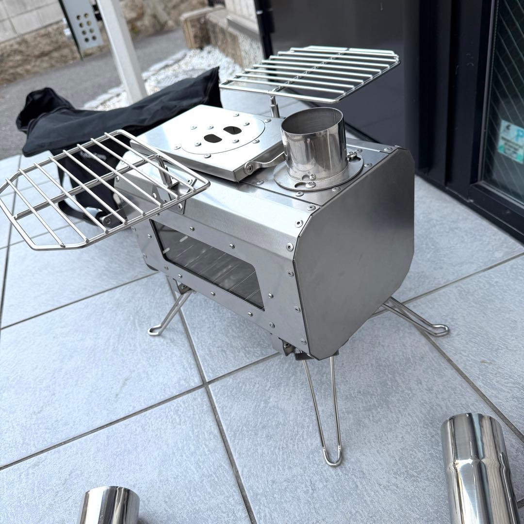 未使用　KINGCAMP キングキャンプ ステンレス製薪ストーブ　収納バッグ付き