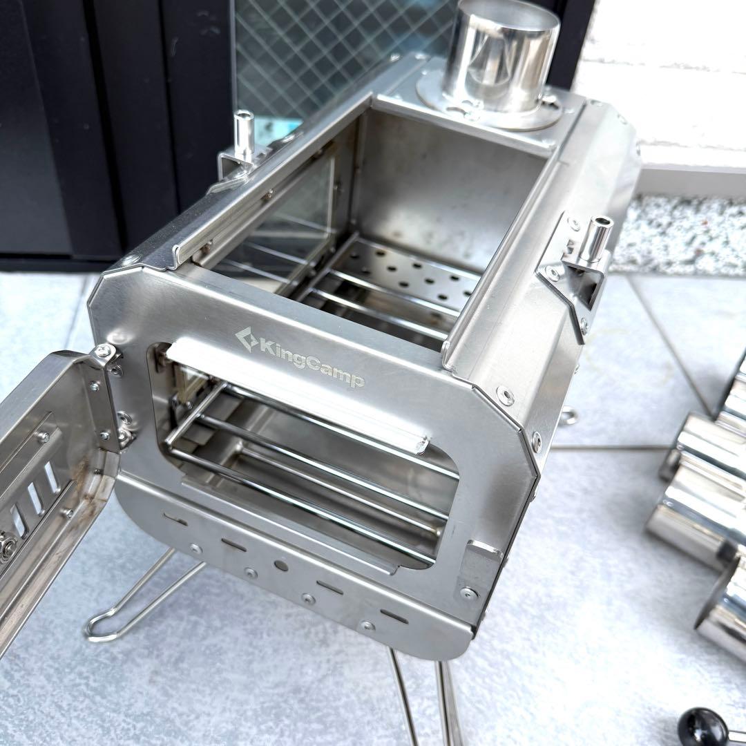 未使用　KINGCAMP キングキャンプ ステンレス製薪ストーブ　収納バッグ付き