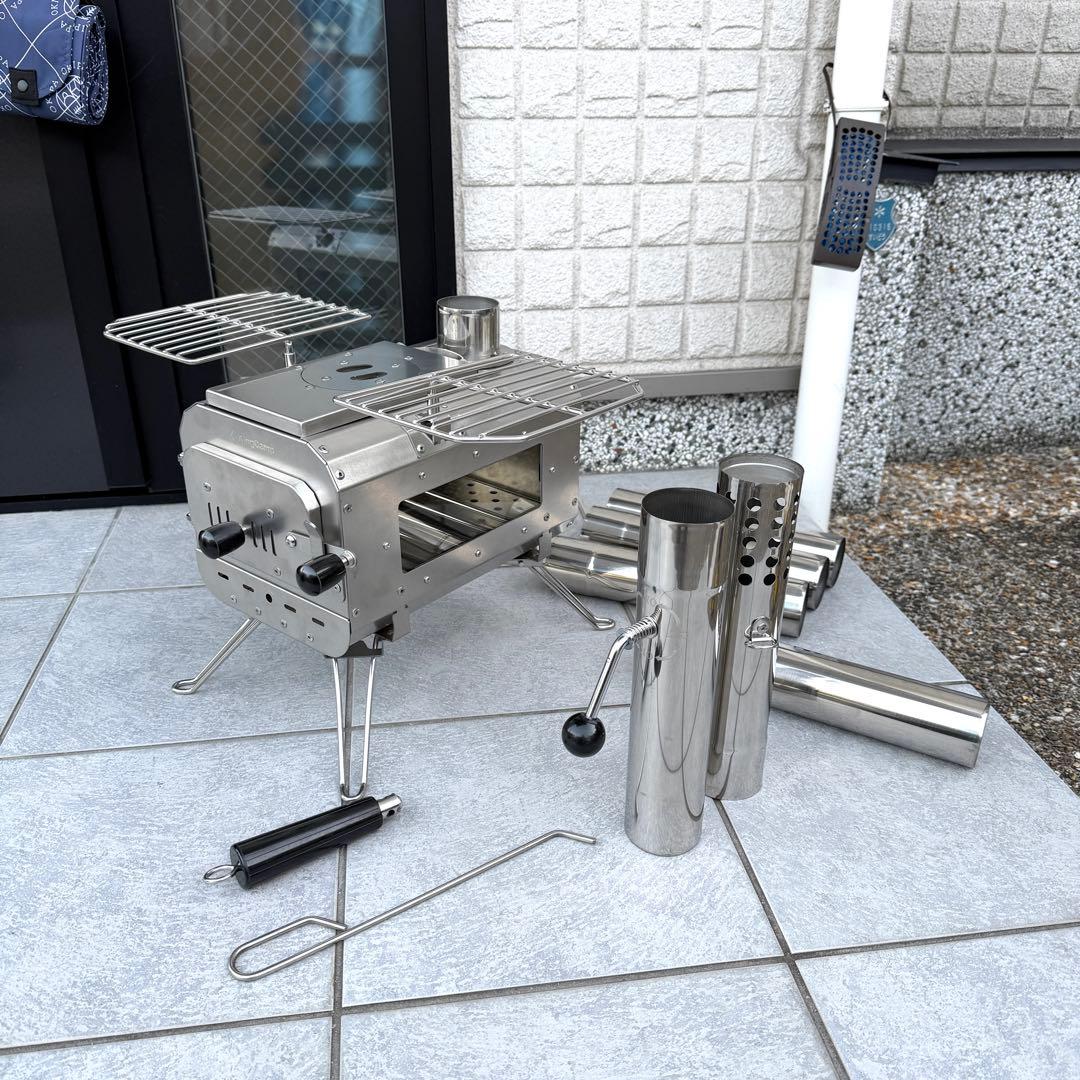 未使用　KINGCAMP キングキャンプ ステンレス製薪ストーブ　収納バッグ付き