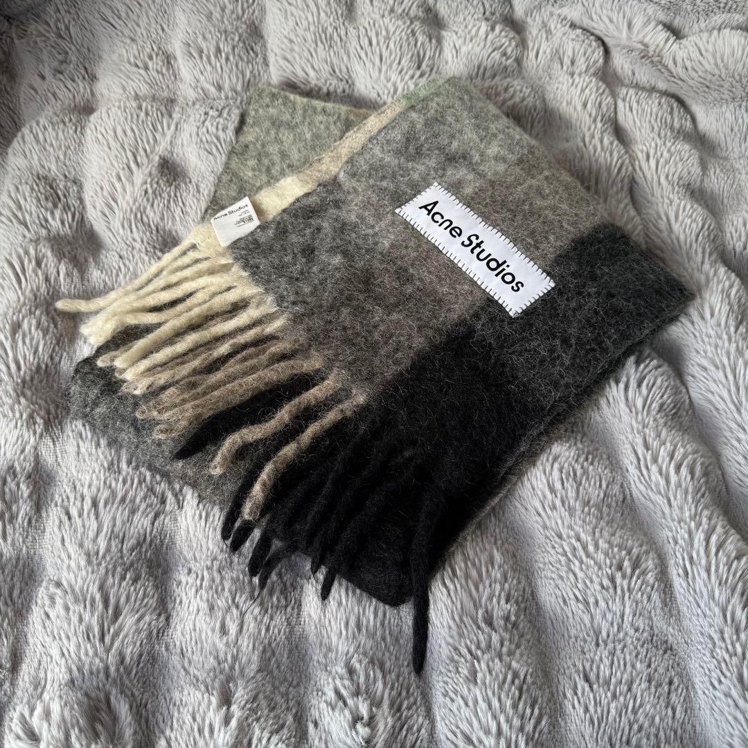 【即購入OK】Acne Studious モヘアチェックスカーフ マフラー
