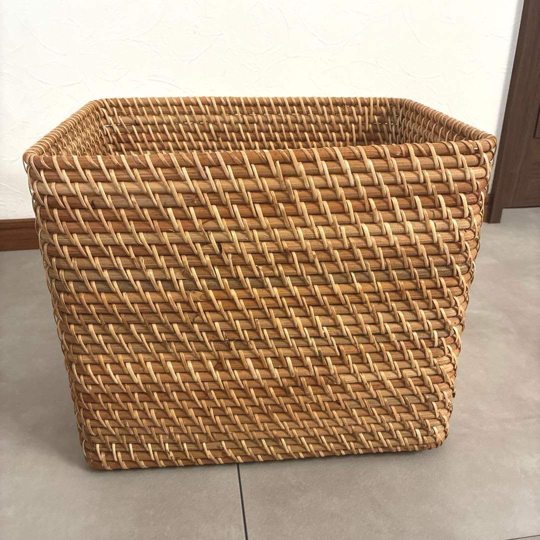 無印良品 まとめ売り 重なるラタン長方形バスケット 4個セット