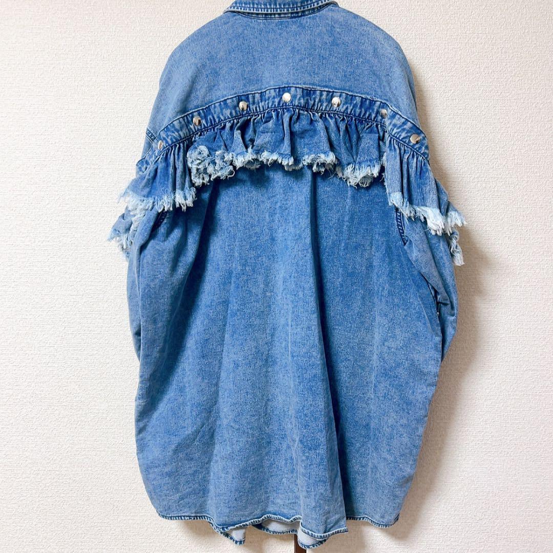 美品　DIESEL ジョグジーンズジップアップフリルワンピース　デニム