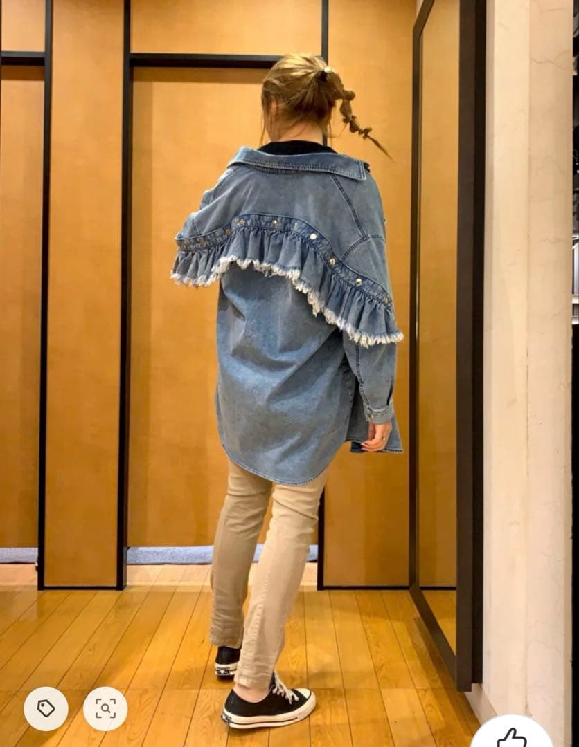 美品　DIESEL ジョグジーンズジップアップフリルワンピース　デニム