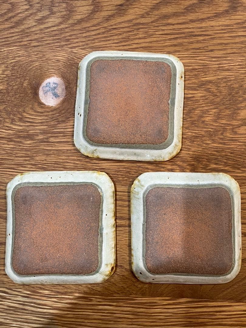 市野吉記　四角小皿3枚セット