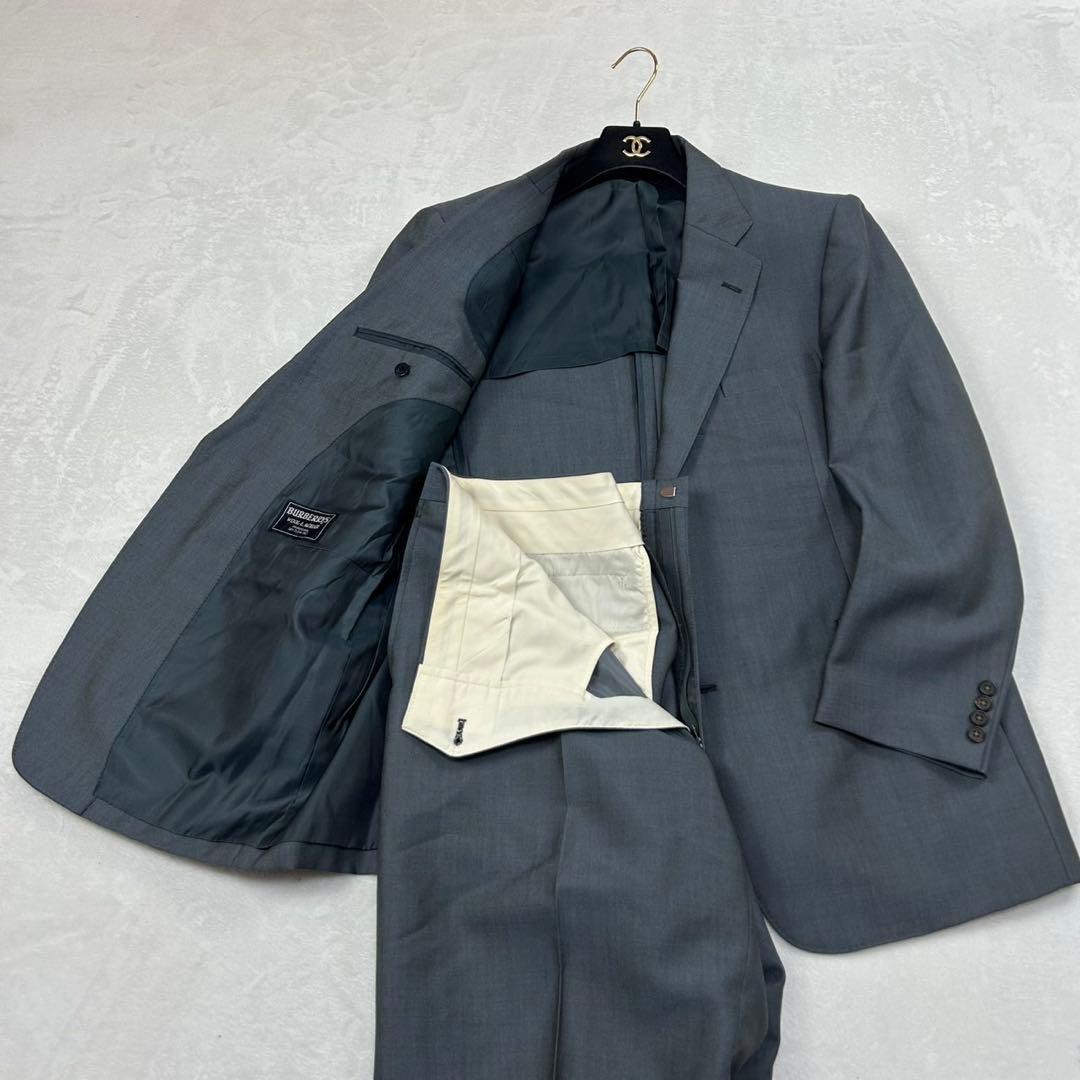 ヤ*コ様 I108 XL バーバリー モヘヤ混 シングル スーツ上下 メンズ