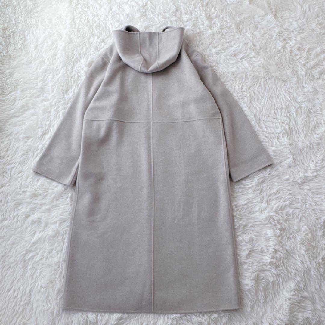 完売品✨美品✨NOBLEノーブルSuper160sリバーフーディーコート 36
