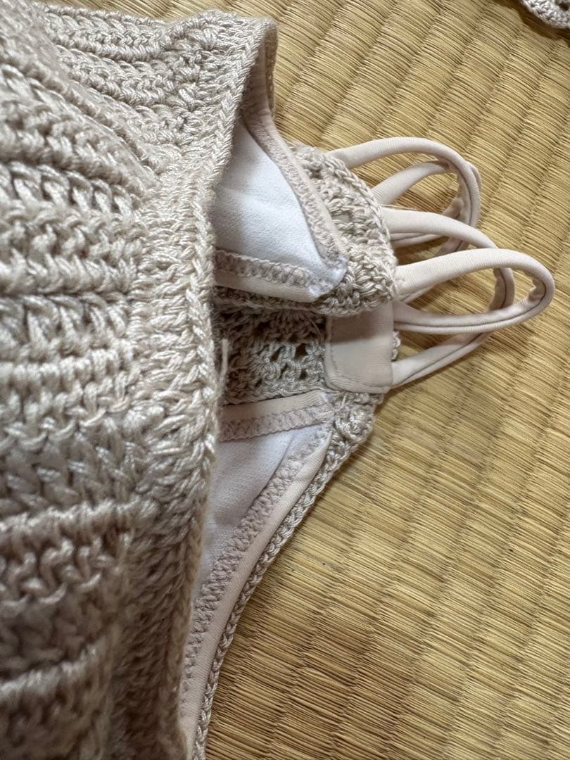 rienda Many way オフショルクロシェバンドゥ ビキニ　ベージュ　S