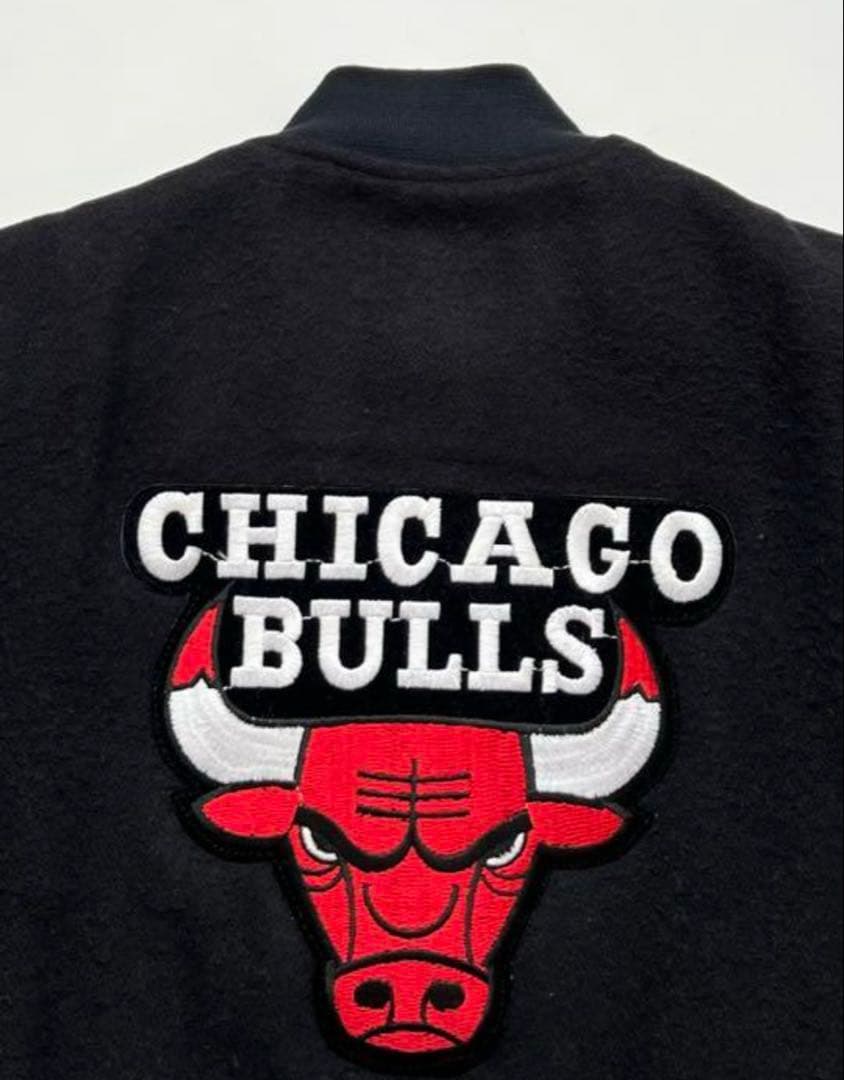 80s USA製 ブルズ 袖革 スタジャン レザー スタジアムジャケット 90s