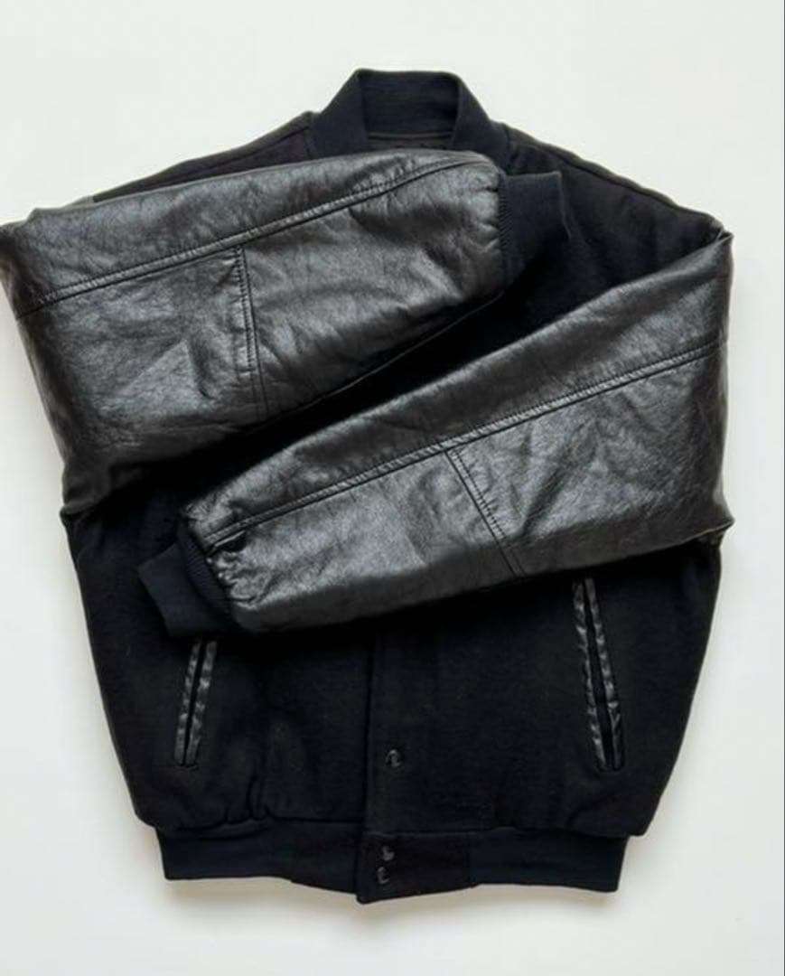 80s USA製 ブルズ 袖革 スタジャン レザー スタジアムジャケット 90s