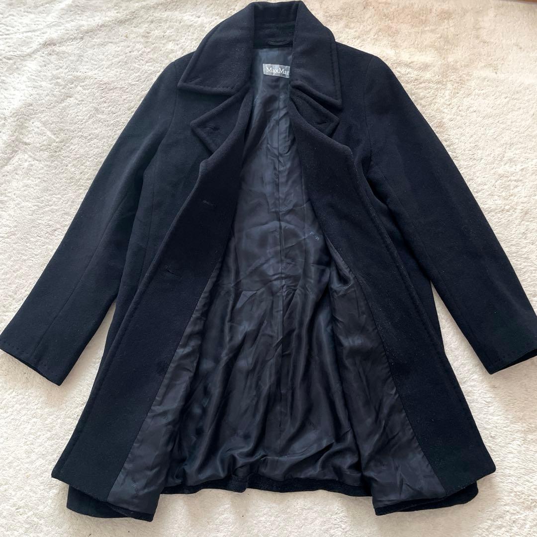 【大きいサイズ】マッスマーラ ウール コート サイズ44 XXL 黒