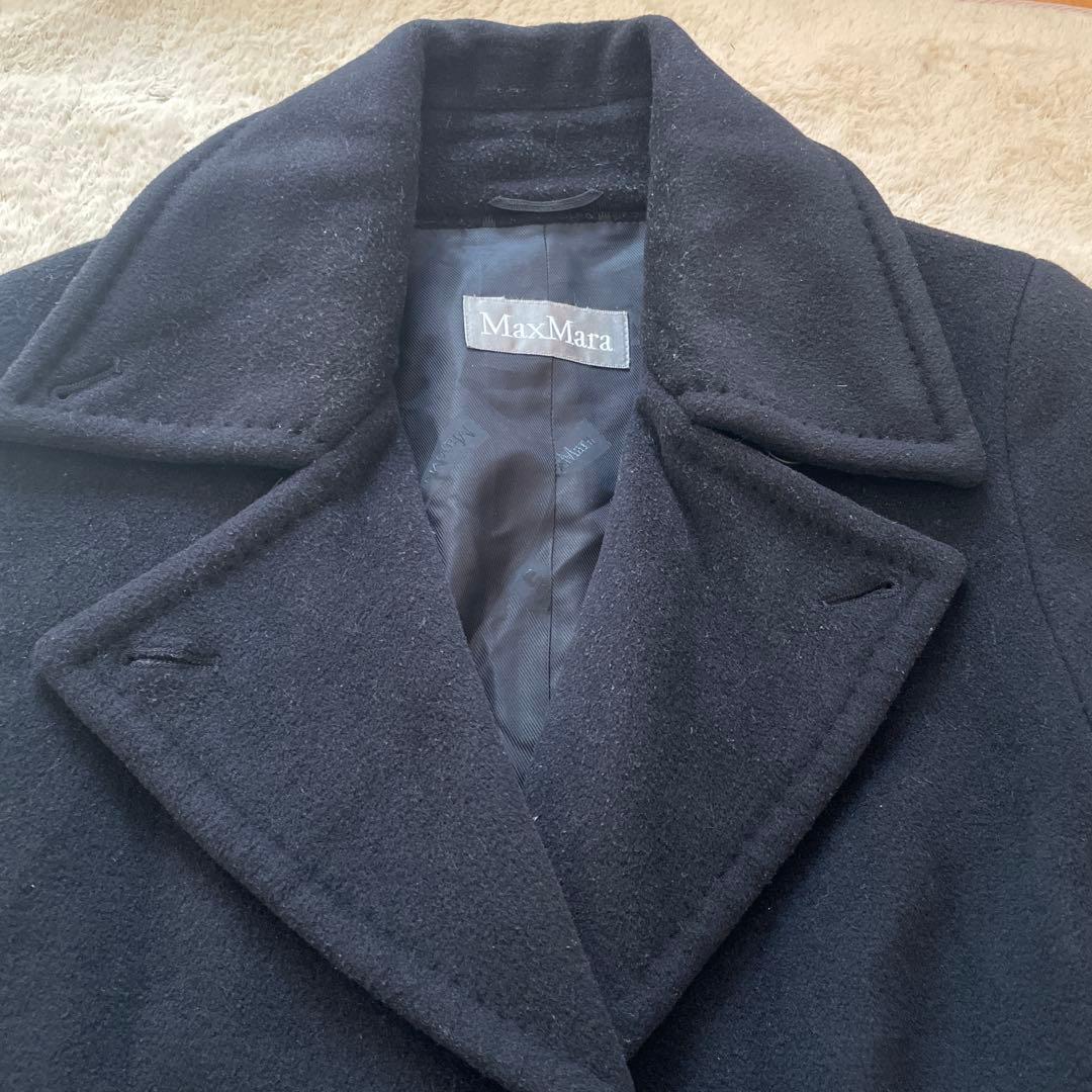 【大きいサイズ】マッスマーラ ウール コート サイズ44 XXL 黒