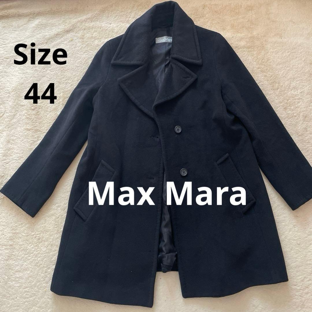 【大きいサイズ】マッスマーラ ウール コート サイズ44 XXL 黒