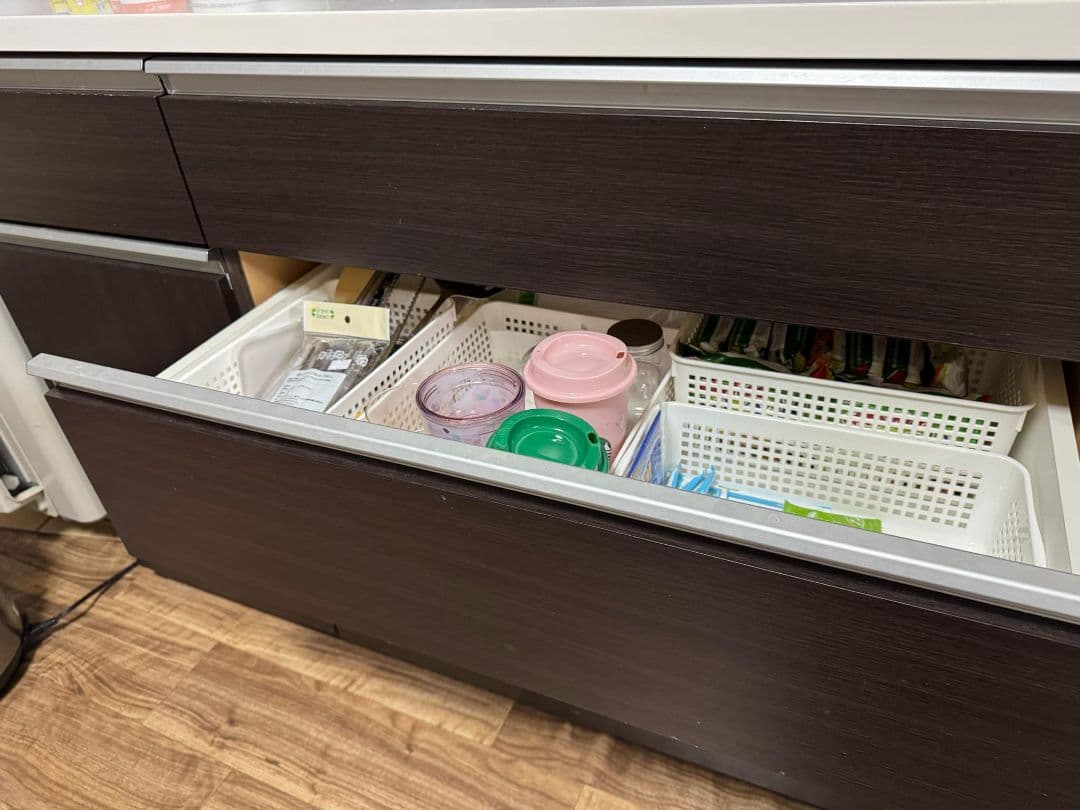 [りん] ニトリ キッチンカウンター ダークブラウン