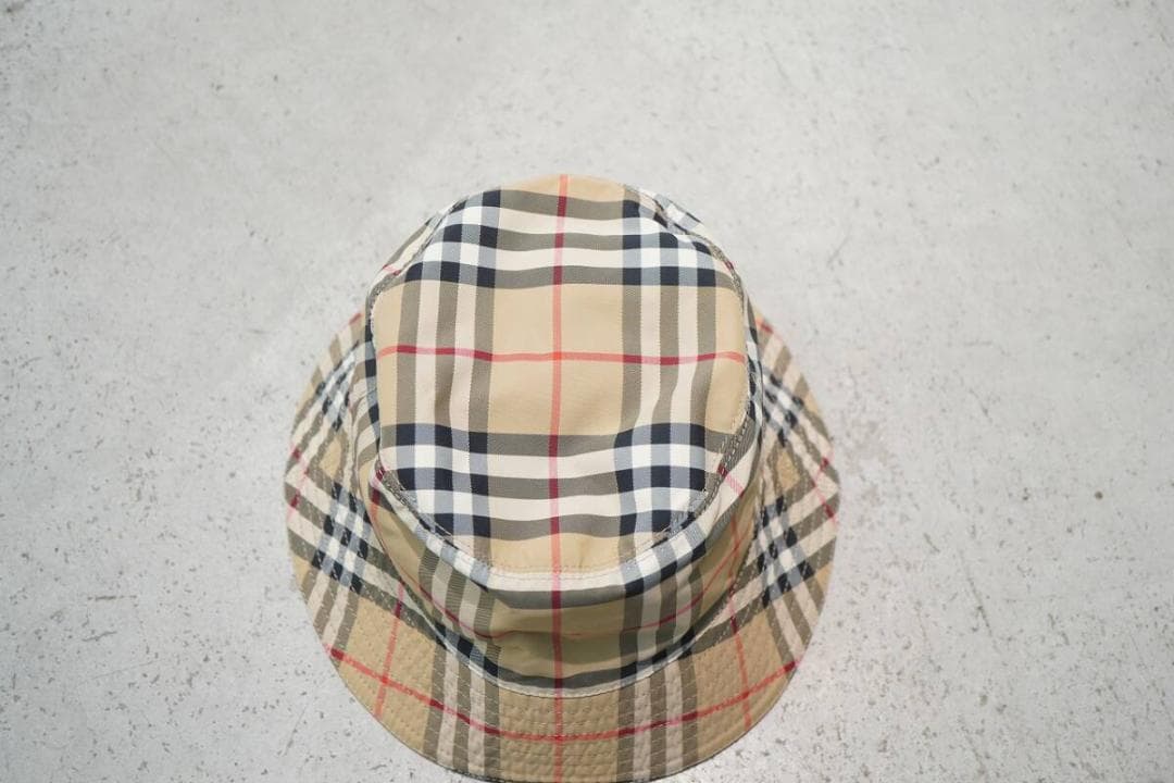 美品 BURBERRY リバーシブル チェック バケット ハット 908P▲