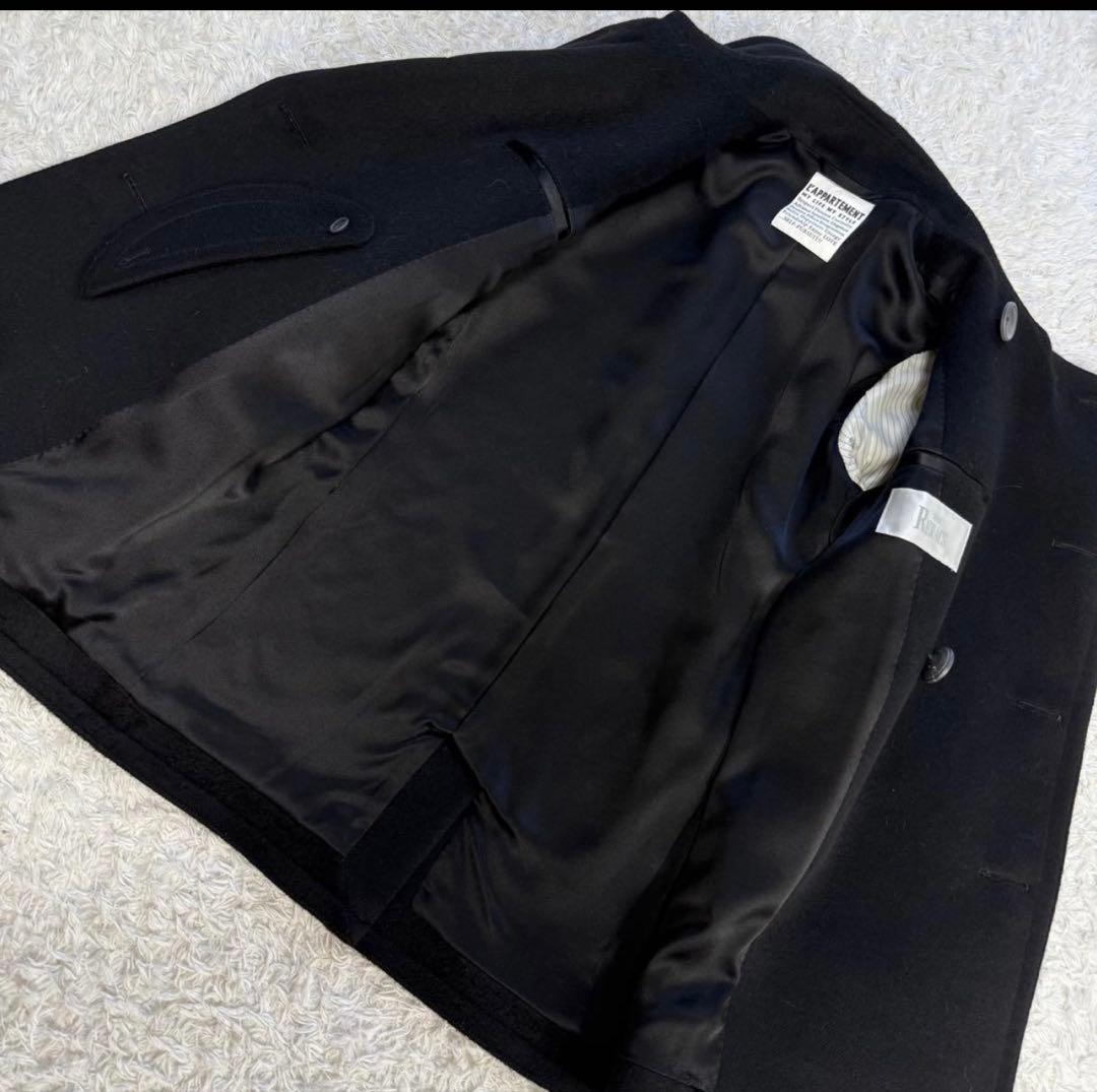 カシミヤ100％★★THE RERACS★ピーコート★黒★バッチ付