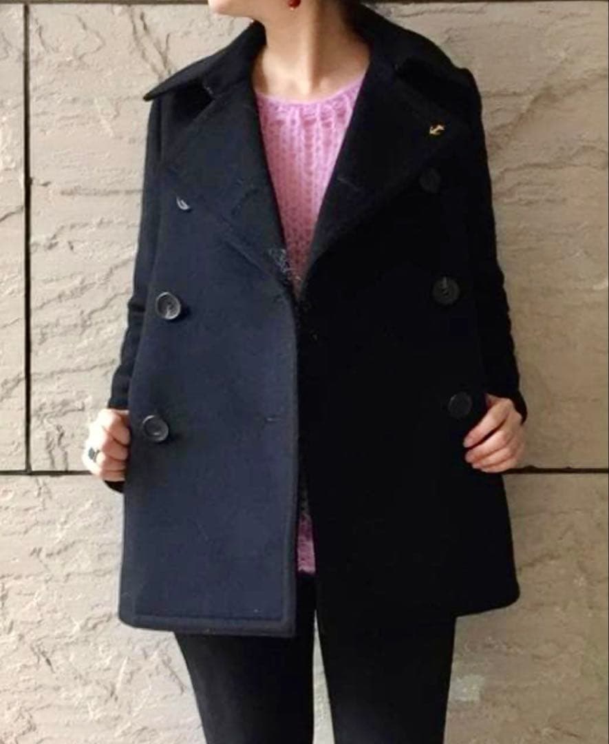 カシミヤ100％★★THE RERACS★ピーコート★黒★バッチ付