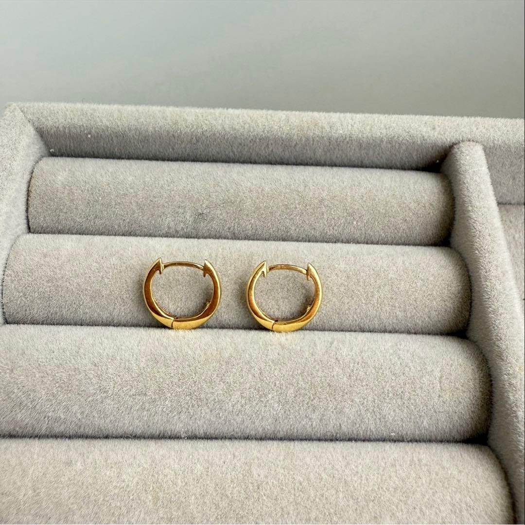 【超美品】18K ミニフープピアス