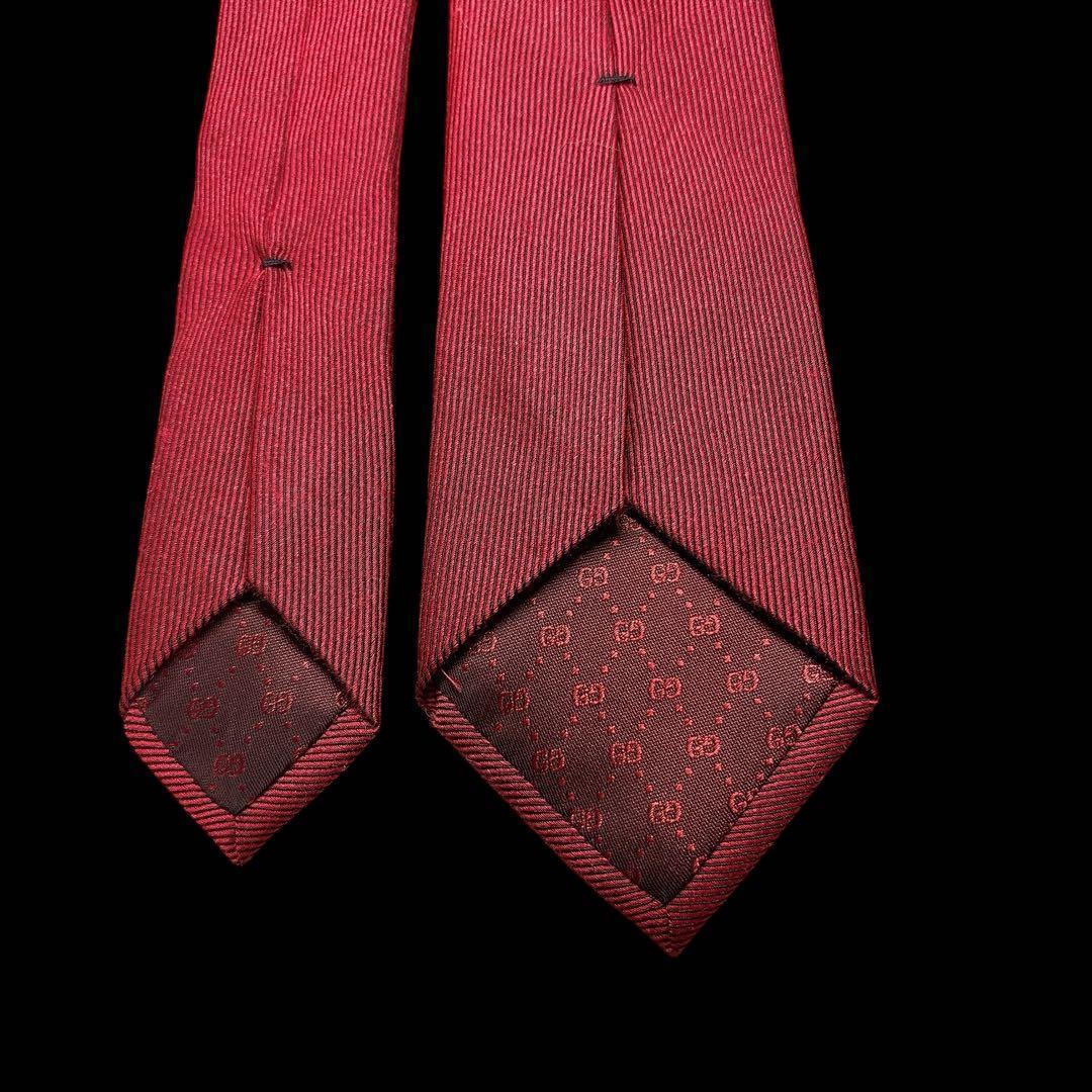 GUCCI クジラ刺繍 ナロータイ レッド 7cm パーティ GG 蜂