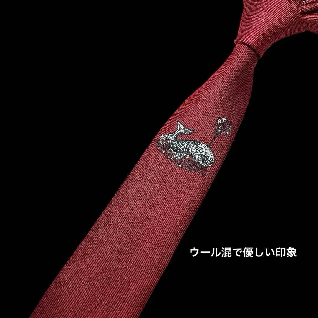 GUCCI クジラ刺繍 ナロータイ レッド 7cm パーティ GG 蜂