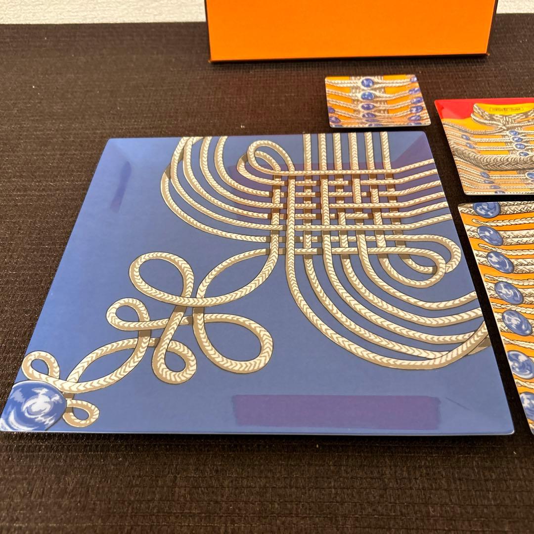 エルメス　ブランデンブルク　スクエアプレート　デザートプレート　プチトレイ