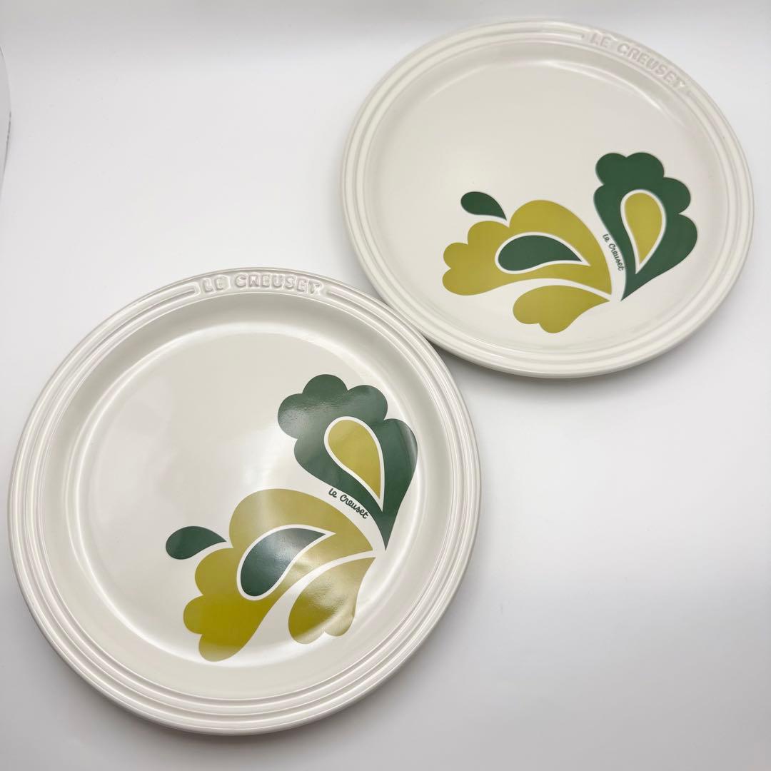 【希少:新品未使用】ル・クルーゼ ピーコック プレート19cm 2枚 箱付