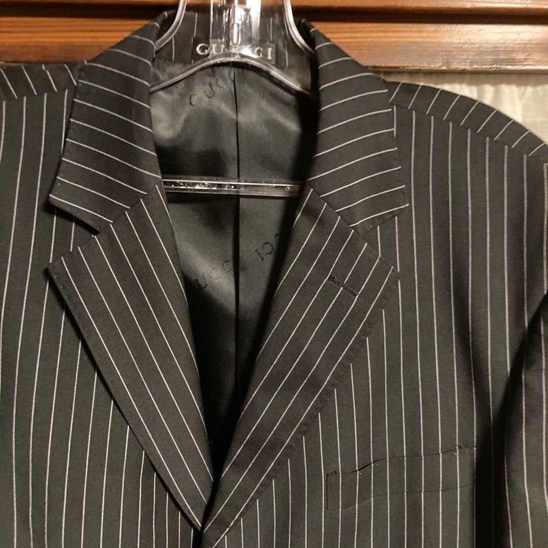 【古着】GUCCI　ストライプ　テーラード３釦 スーツ 【SIZE:52】