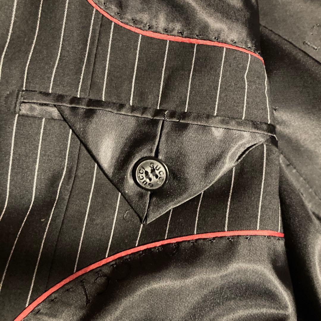 【古着】GUCCI　ストライプ　テーラード３釦 スーツ 【SIZE:52】