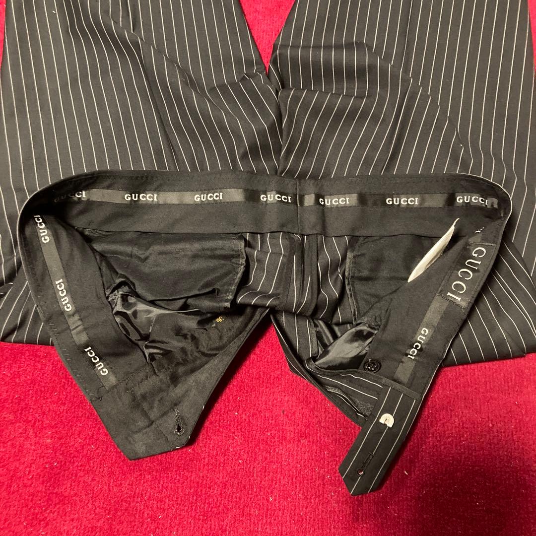 【古着】GUCCI　ストライプ　テーラード３釦 スーツ 【SIZE:52】