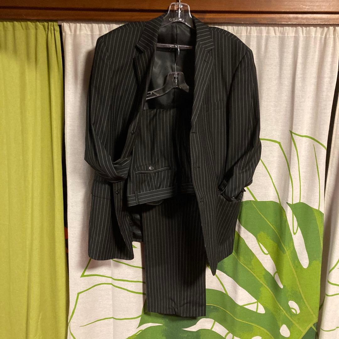 【古着】GUCCI　ストライプ　テーラード３釦 スーツ 【SIZE:52】