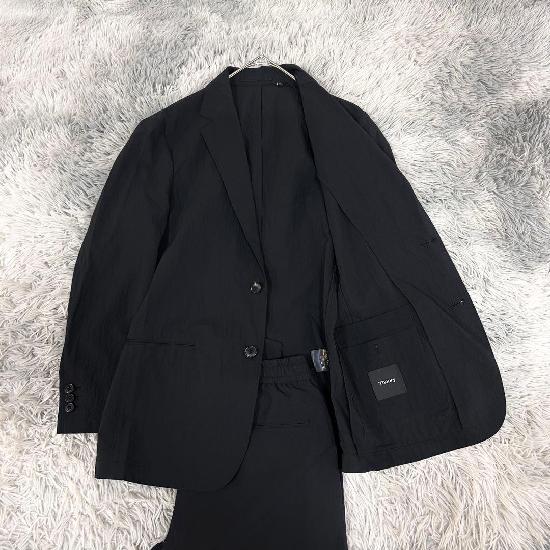 m6433【セオリー KELSO 21AW】シアサッカー ストレッチ 洗濯可 黒