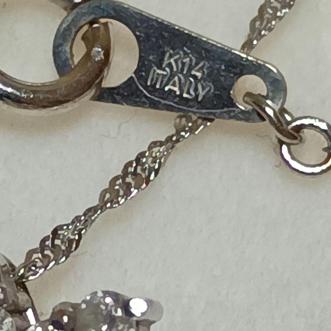 k14 WG ダイヤモンド　クロスネックレス