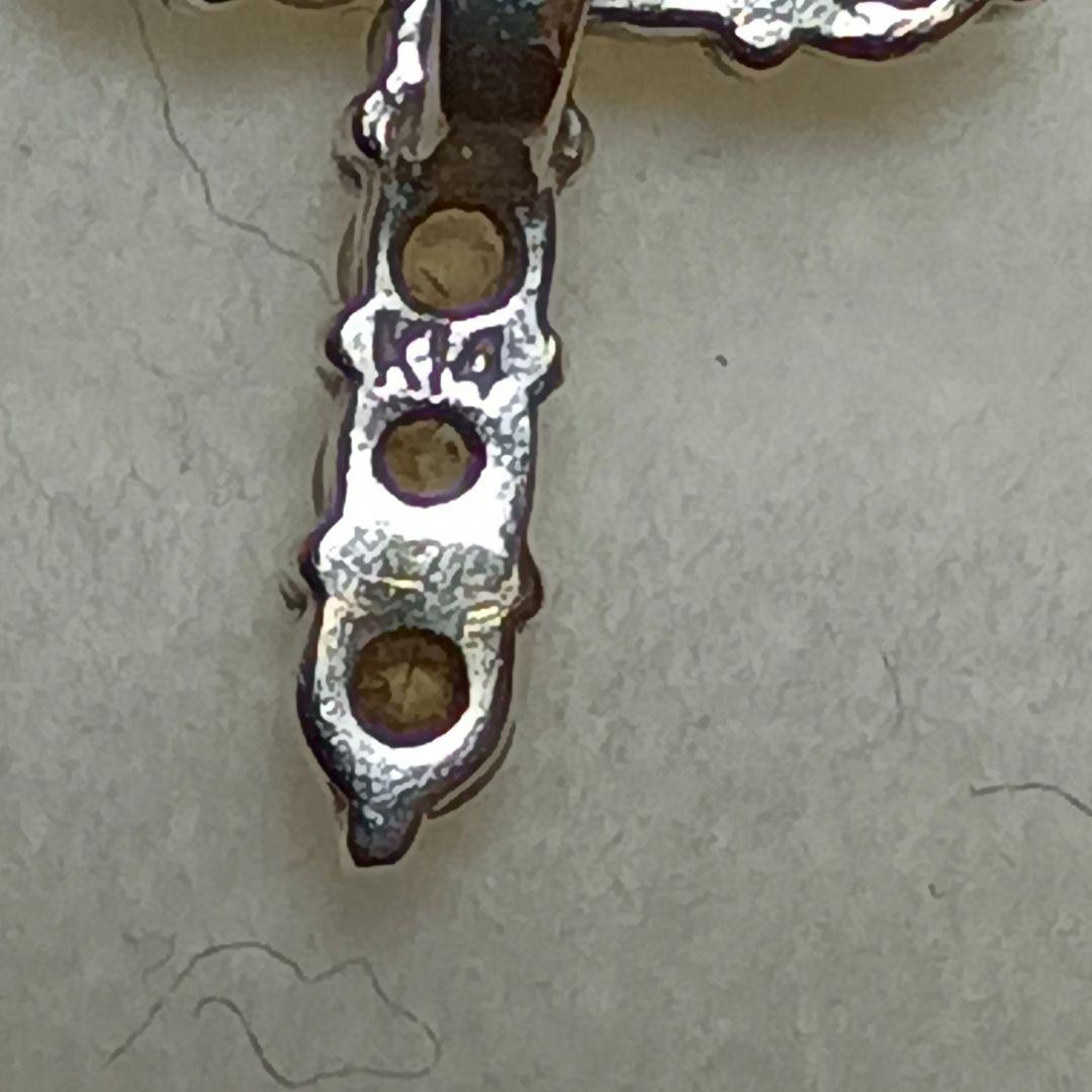 k14 WG ダイヤモンド　クロスネックレス